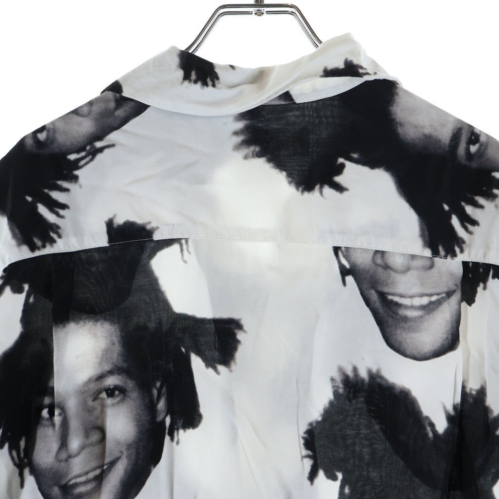 WACKO MARIA(ワコマリア) JEAN MICHEL BASQUIAT S/S HAWAIIAN SHIRT ジャンミシェルバスキア ショートスリーブハワイアンシャツ 総柄 開襟 オープンカラー ブラック/ホワイト