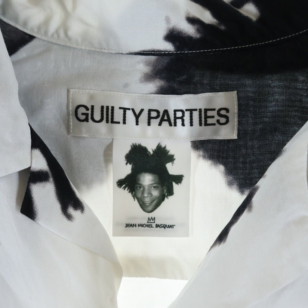 WACKO MARIA(ワコマリア) JEAN MICHEL BASQUIAT S/S HAWAIIAN SHIRT ジャンミシェルバスキア ショートスリーブハワイアンシャツ 総柄 開襟 オープンカラー ブラック/ホワイト