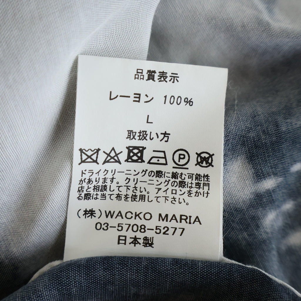 WACKO MARIA(ワコマリア) JEAN MICHEL BASQUIAT S/S HAWAIIAN SHIRT ジャンミシェルバスキア ショートスリーブハワイアンシャツ 総柄 開襟 オープンカラー ブラック/ホワイト