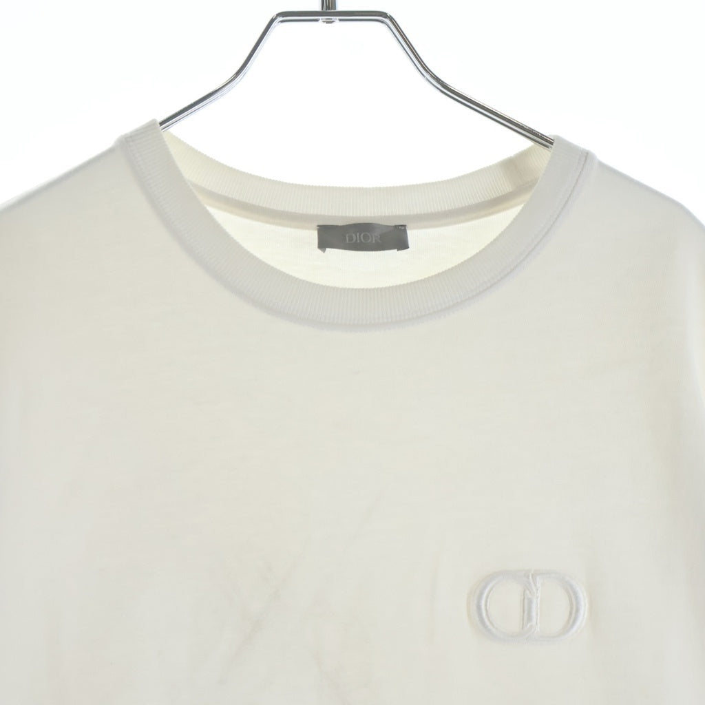 DIOR(ディオール) CD ICON 刺繍ロゴ クルーネック半袖Tシャツ ショートスリーブカットソー ホワイト 943J605A0554