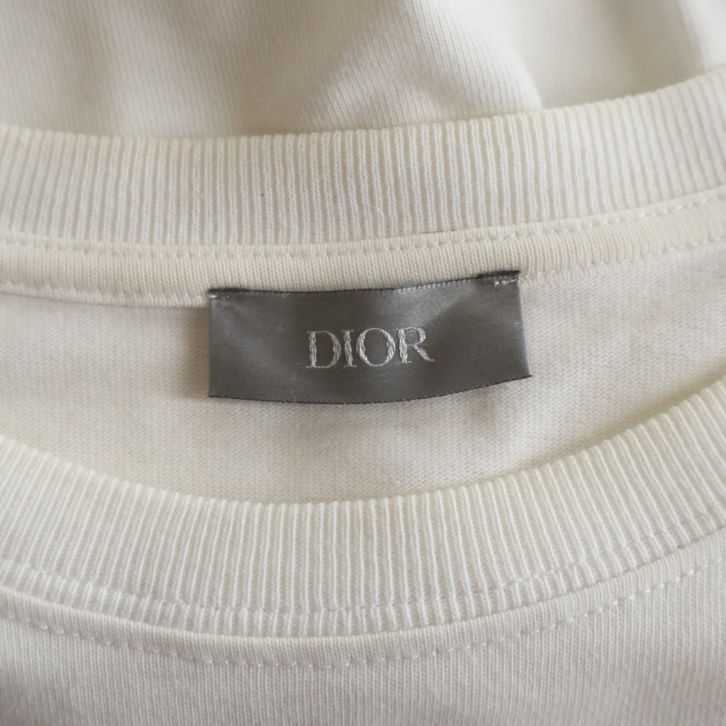 DIOR(ディオール) CD ICON 刺繍ロゴ クルーネック半袖Tシャツ ショートスリーブカットソー ホワイト 943J605A0554