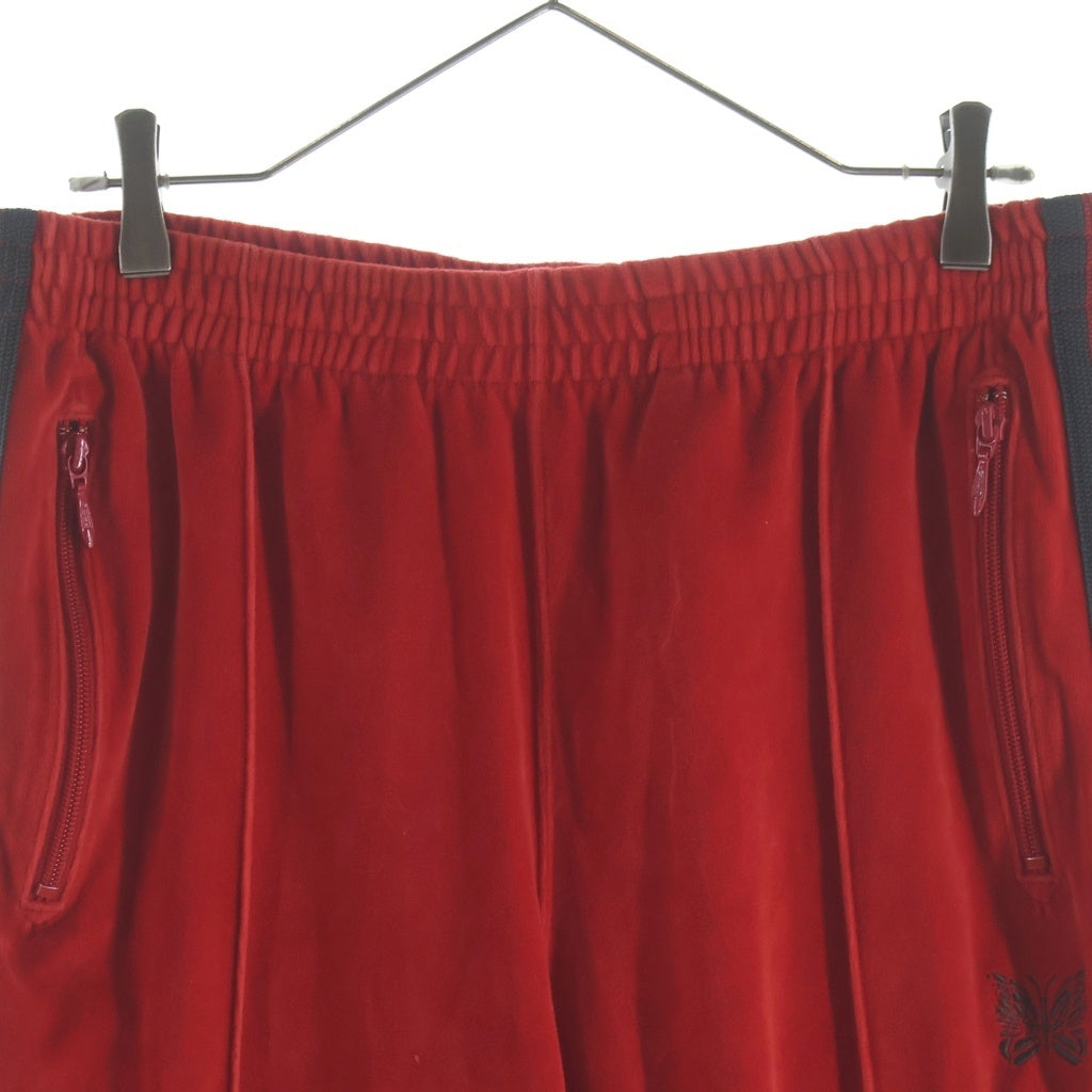 Needles ニードルス 23AW NARROW TRACK PANTS サイドライン ベロアトラックパンツ スウェットパンツ レッド NS253 Needles(ニードルス) 23AW NARROW TRACK PANTS サイドライン ベロア