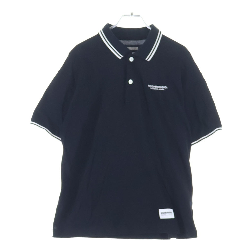 NEIGHBORHOOD ネイバーフッド 24SS PIQUE LINE POLOSHIRT フロント刺繍 半袖ポロシャツ ブラック 241YANH-CSM01 NEIGHBORHOOD(ネイバーフッド) 24SS PIQUE LINE POLOSHIRT フロント