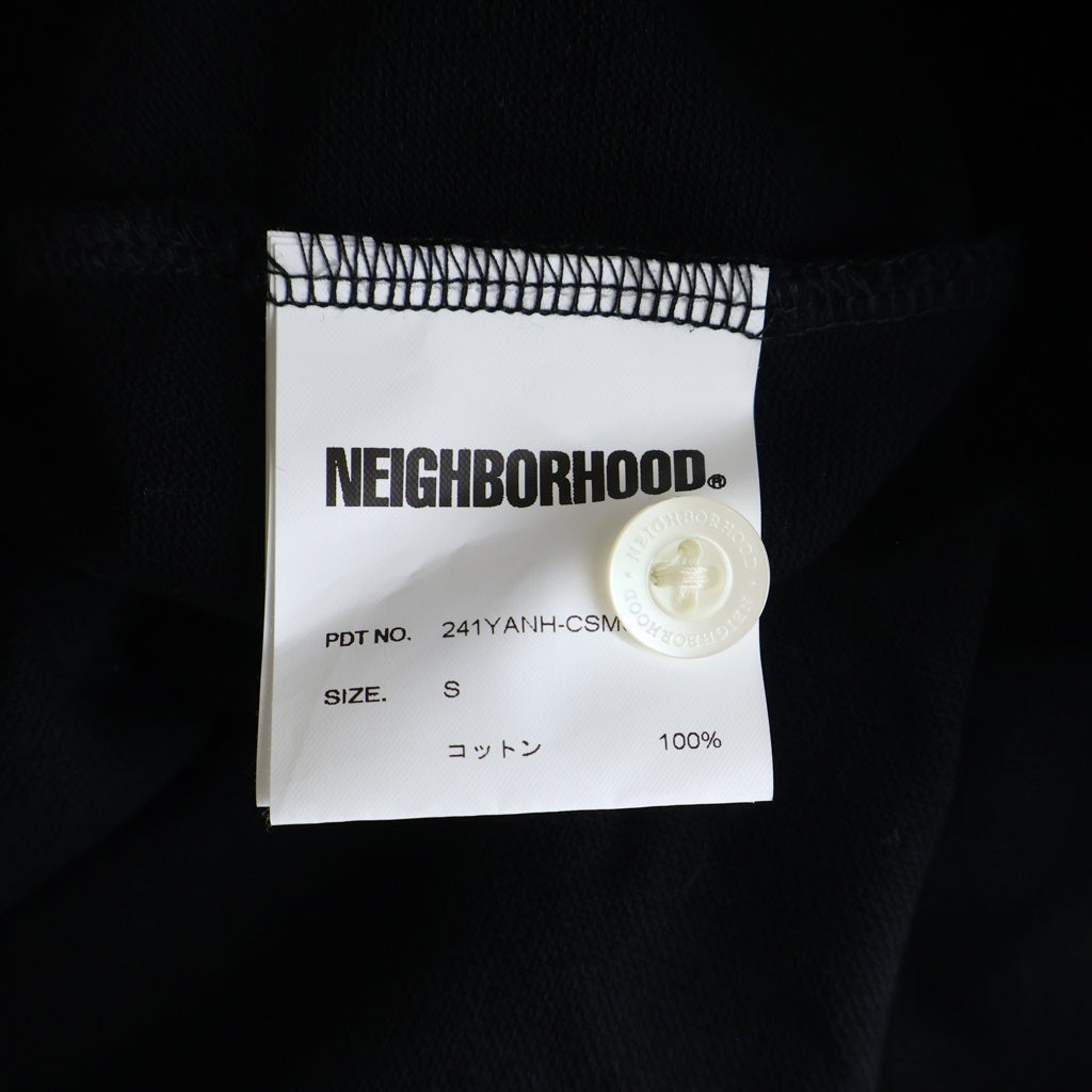 NEIGHBORHOOD ネイバーフッド 24SS PIQUE LINE POLOSHIRT フロント刺繍 半袖ポロシャツ ブラック 241YANH-CSM01 NEIGHBORHOOD(ネイバーフッド) 24SS PIQUE LINE POLOSHIRT フロント