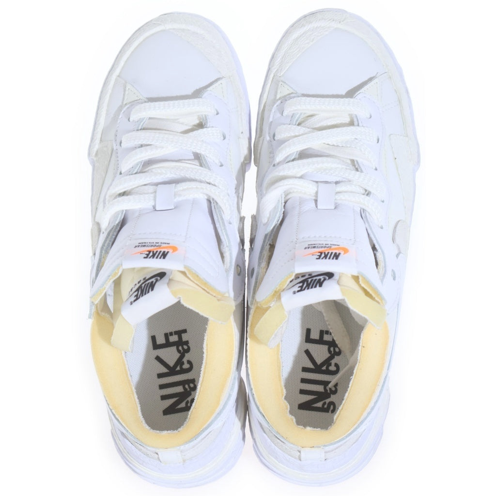 NIKE(ナイキ) ×sacai BLAZER LOW WHITE PATENT LEATHER サカイ ブレイザー パテント レザーローカットスニーカー ホワイト US9.5/27.5cm DM6443-100