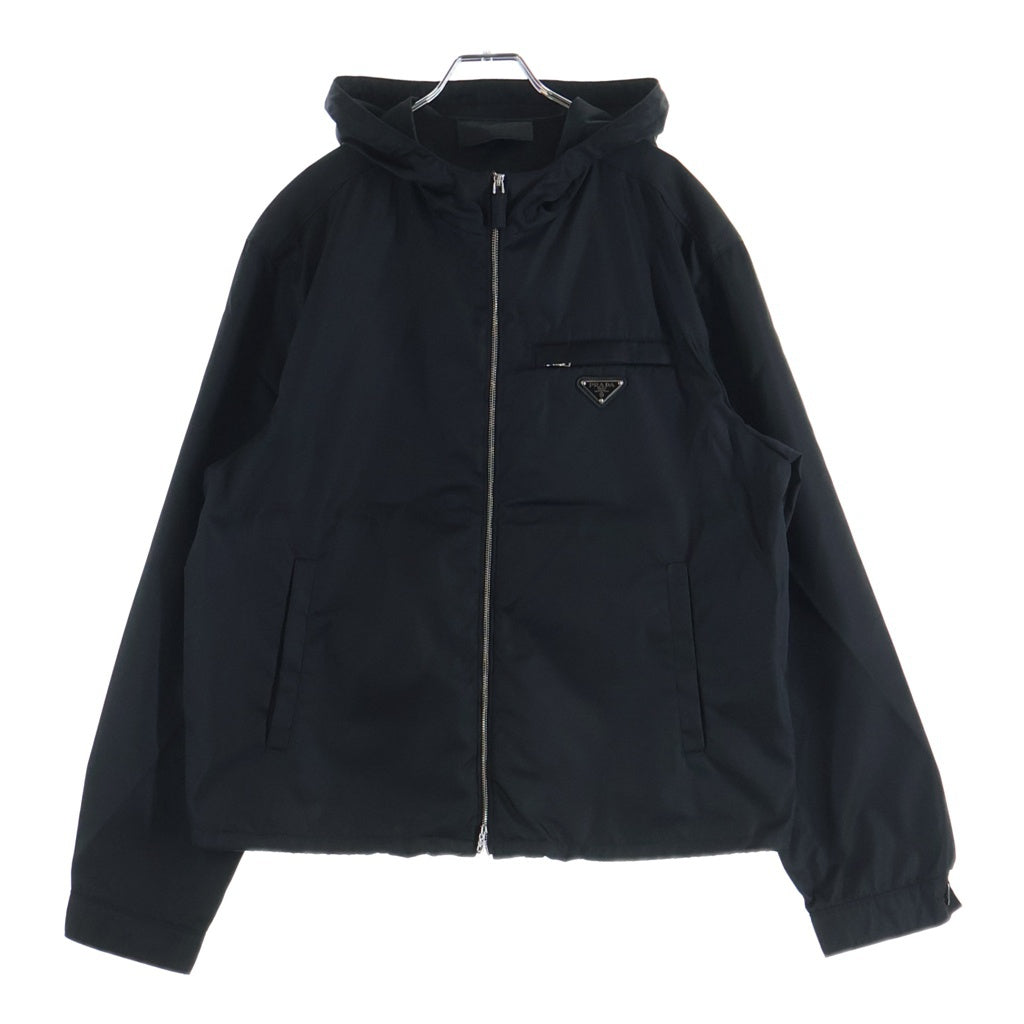PRADA(プラダ) RE-NYLON リナイロン 三角ロゴプレート マウンテンパーカー ジップアップジャケット ブルゾン ブラック SGB685 S211 1WQ8