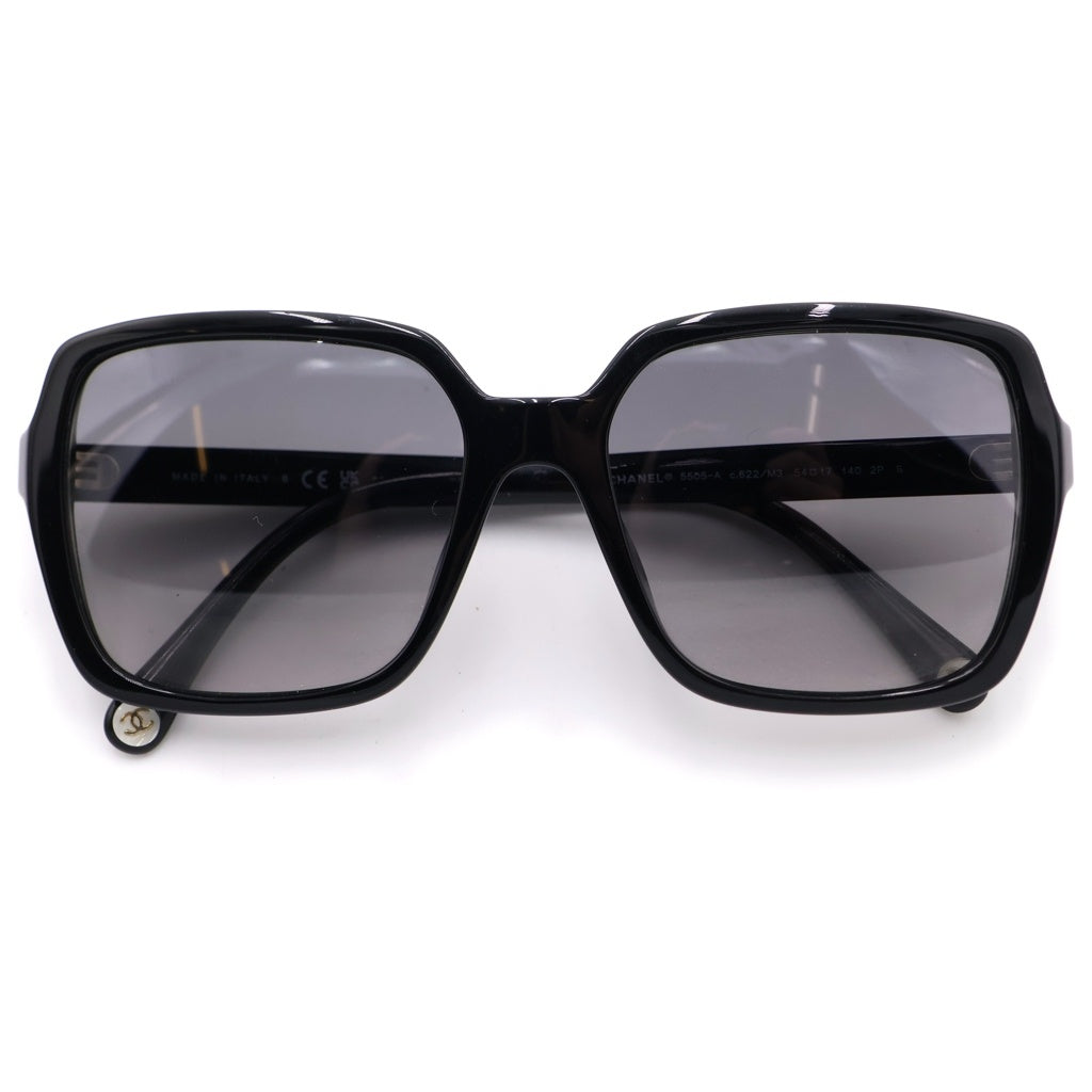 CHANEL(シャネル) POLARIZED サングラス スクエア型 ゴールドロゴ ブラック 5505-A レディース
