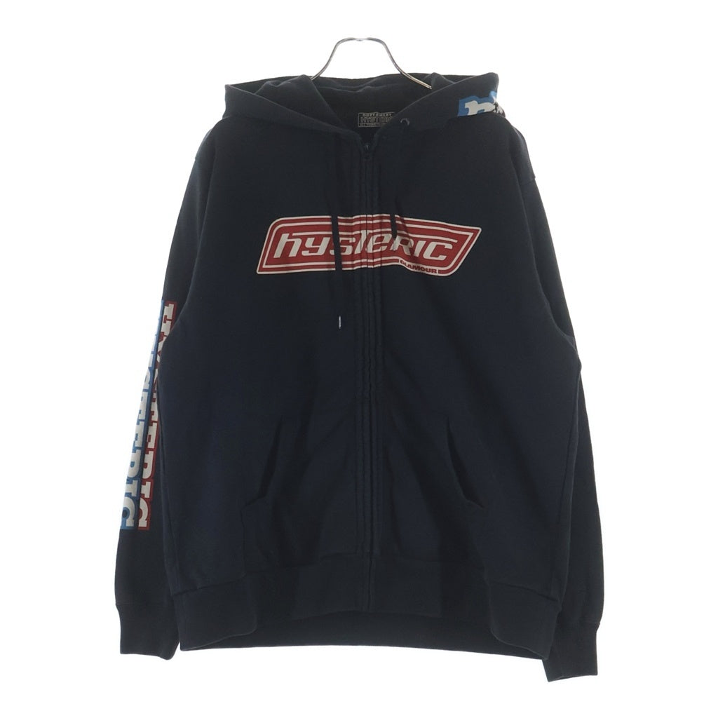 HYSTERIC GLAMOUR(ヒステリックグラマー) 24SS HG BOX LOGOS HGボックスロゴ フルジップ パーカー ブラック 02241CF02