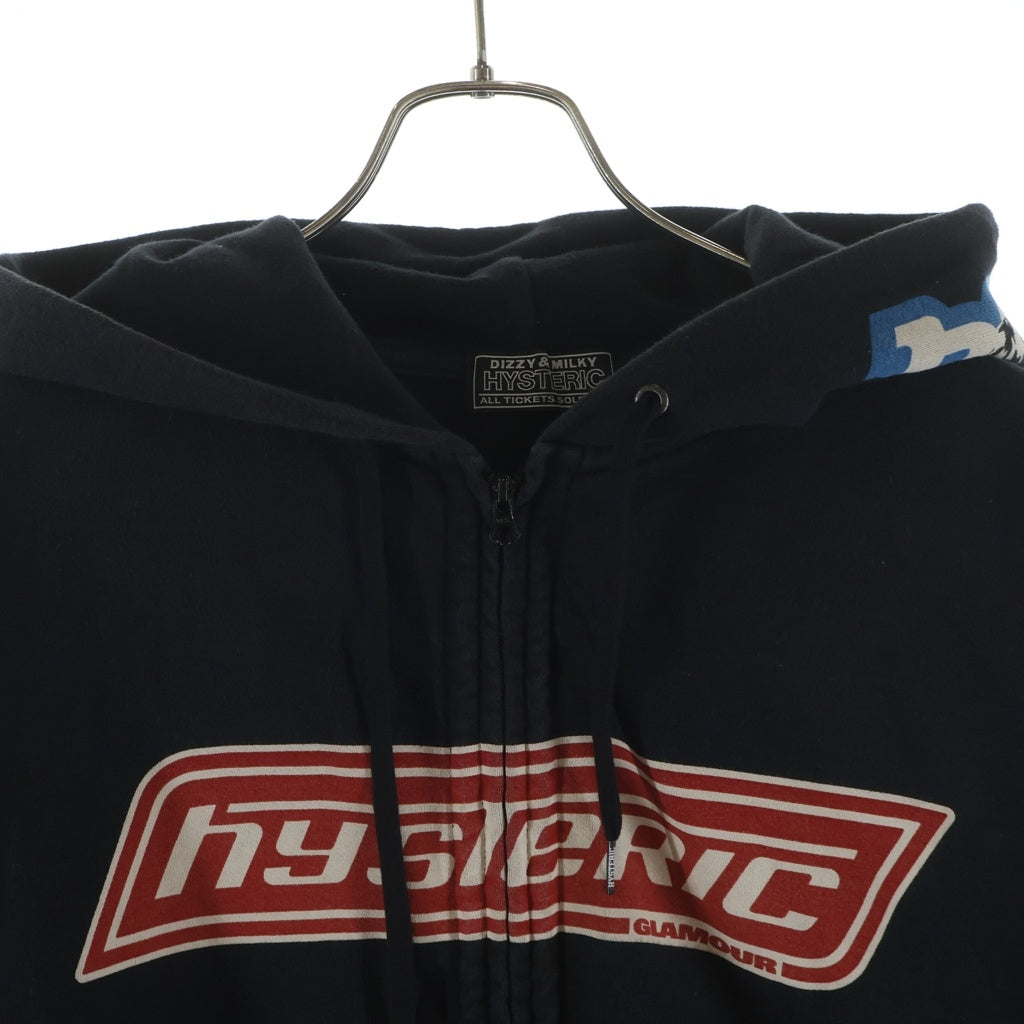 HYSTERIC GLAMOUR(ヒステリックグラマー) 24SS HG BOX LOGOS HGボックスロゴ フルジップ パーカー ブラック 02241CF02