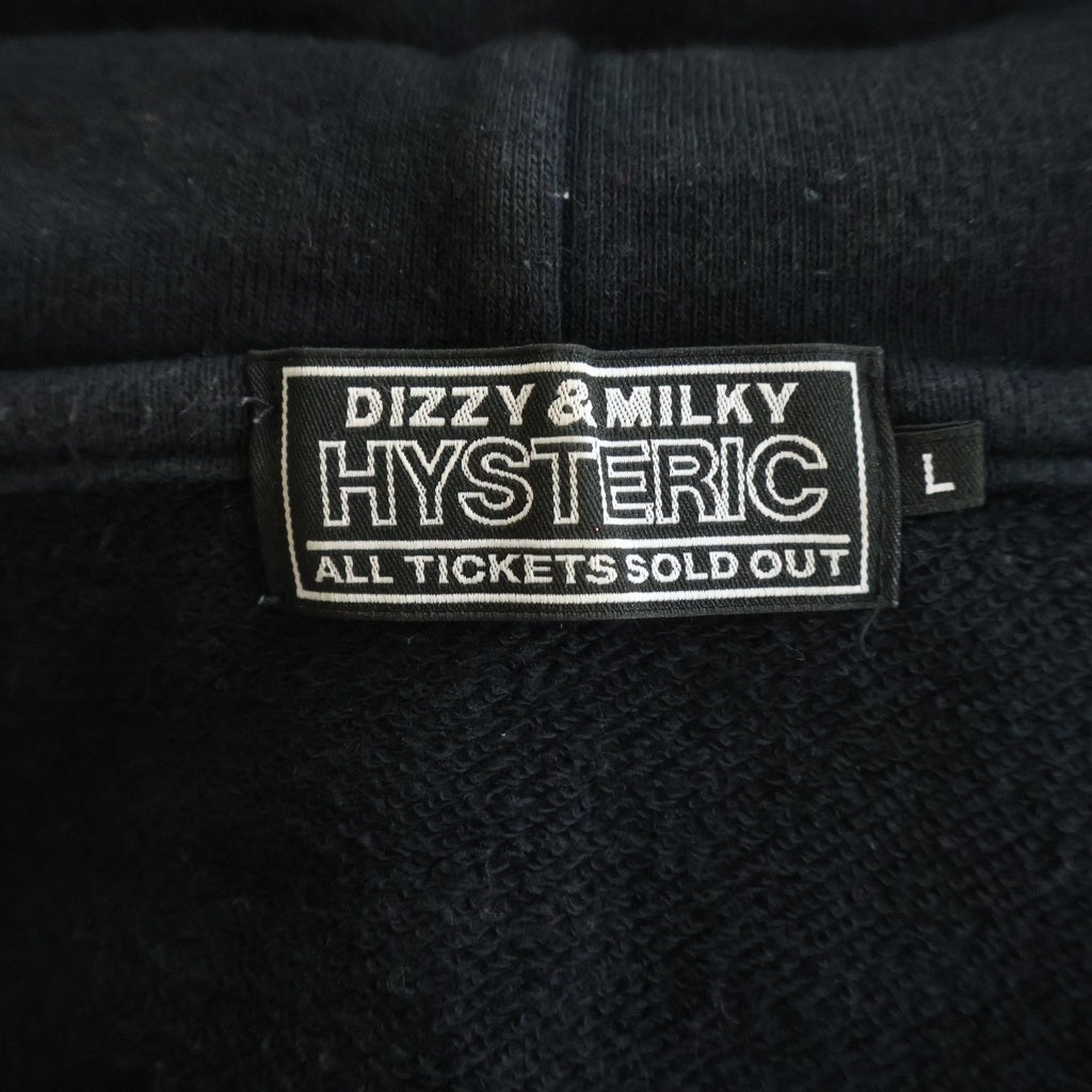 HYSTERIC GLAMOUR(ヒステリックグラマー) 24SS HG BOX LOGOS HGボックスロゴ フルジップ パーカー ブラック 02241CF02