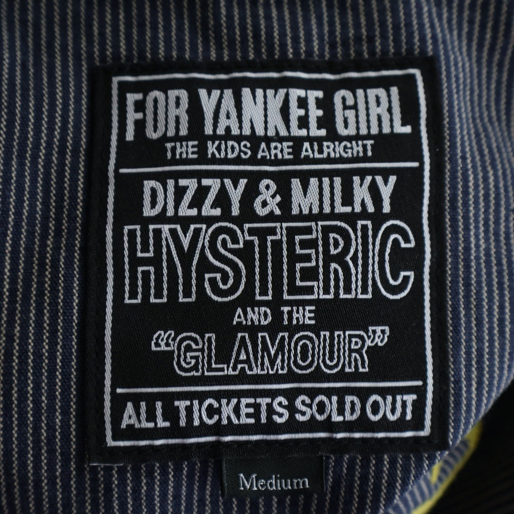 HYSTERIC GLAMOUR(ヒステリックグラマー) HYSTERIC ECHO DREAM刺繍 カバーオールジャケット ストライプ インディゴ 02261AB06