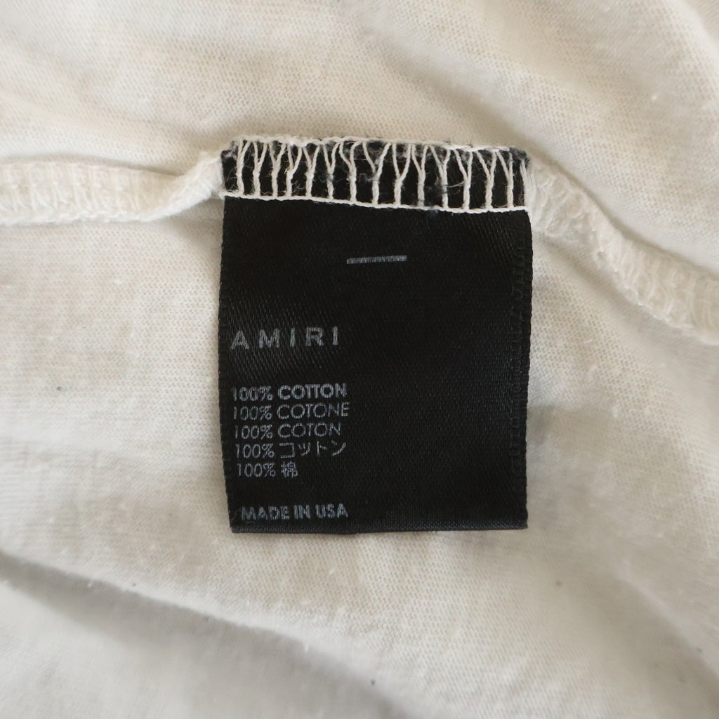 AMIRI(アミリ) 袖ボーンプリント クルーネック 長袖Tシャツ ホワイト