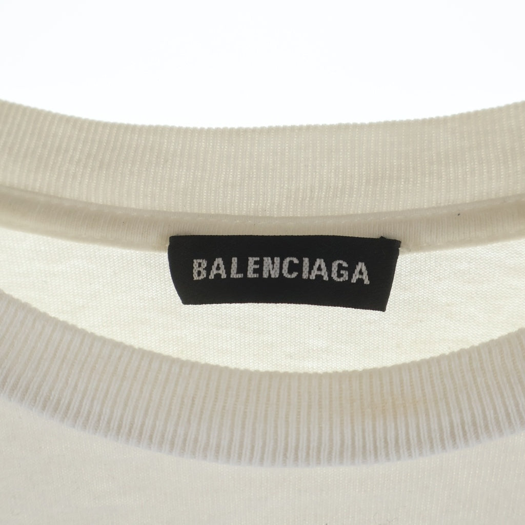 BALENCIAGA(バレンシアガ) フロントペイントロゴ クルーネック 半袖Tシャツ ホワイト 583212 TFV63