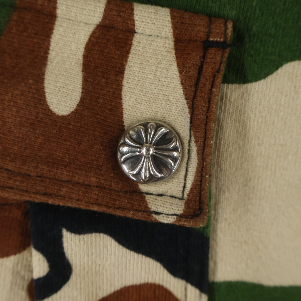 CHROME HEARTS(クロムハーツ) ×MATTY BOY CAMO CARGO SWEATPANTS マッティボーイ カモ柄 クロスボール装飾 スウェット カーゴパンツ カーキ