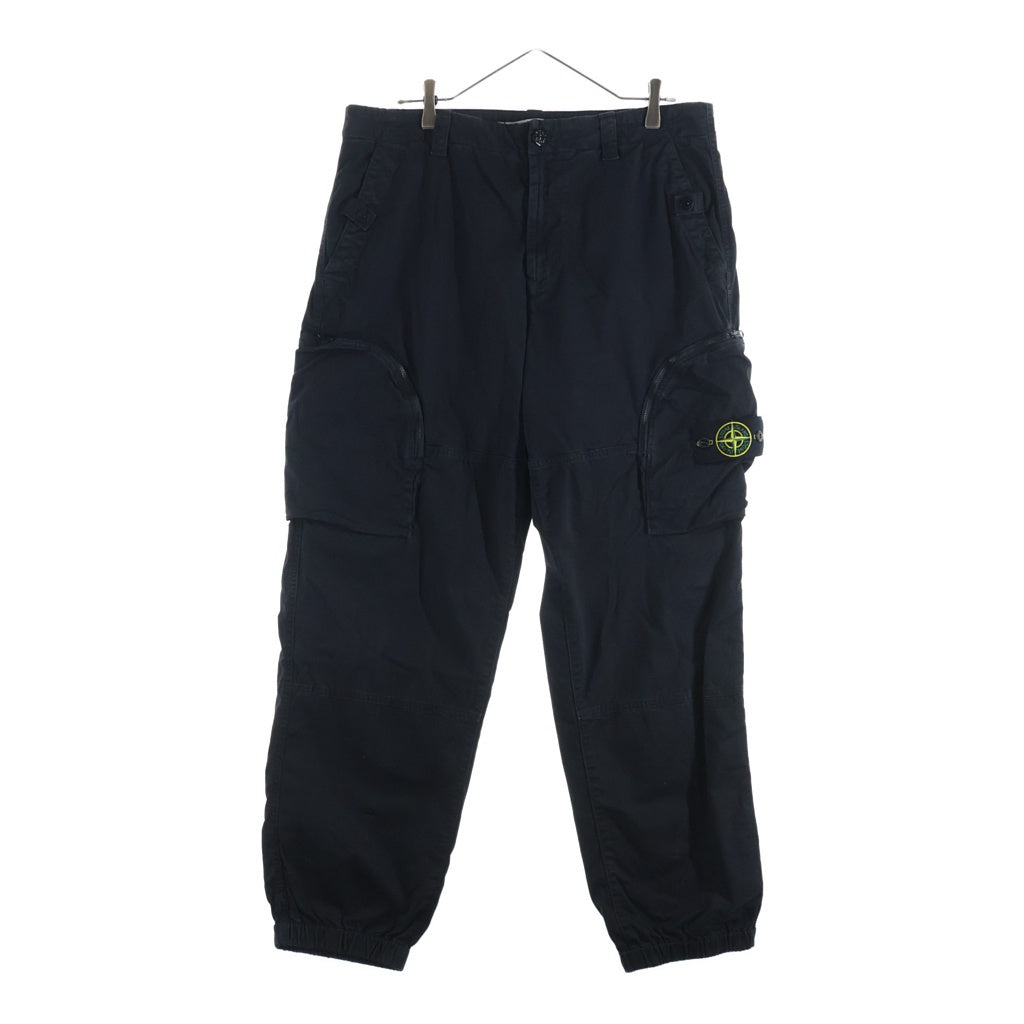 STONE ISLAND(ストーンアイランド) PANTALONE LOOSE ロゴワッペン付き カーゴパンツ ブラック K1S153100004S0004