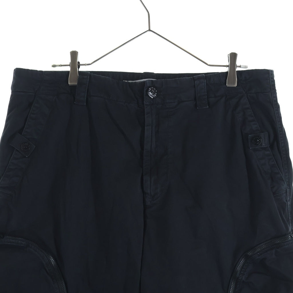 STONE ISLAND(ストーンアイランド) PANTALONE LOOSE ロゴワッペン付き カーゴパンツ ブラック K1S153100004S0004