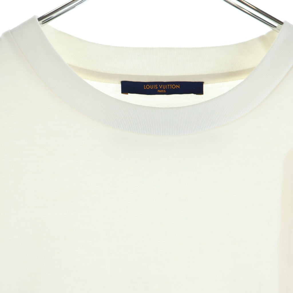 LOUIS VUITTON(ルイヴィトン) エンボス加工 クルーネック半袖Tシャツ ショートスリーブカットソー ホワイト RM212M DT3 HLY22W