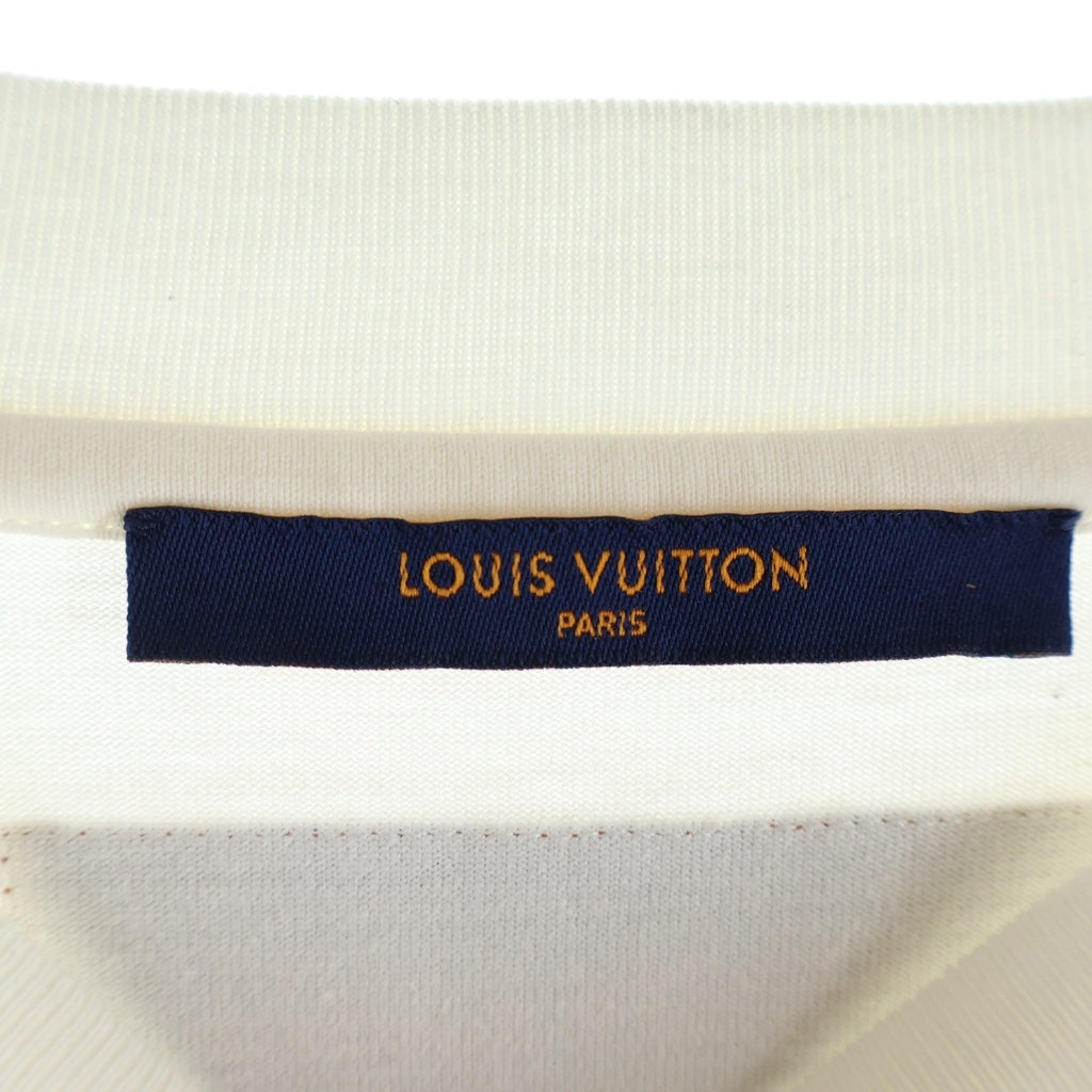 LOUIS VUITTON(ルイヴィトン) エンボス加工 クルーネック半袖Tシャツ ショートスリーブカットソー ホワイト RM212M DT3 HLY22W