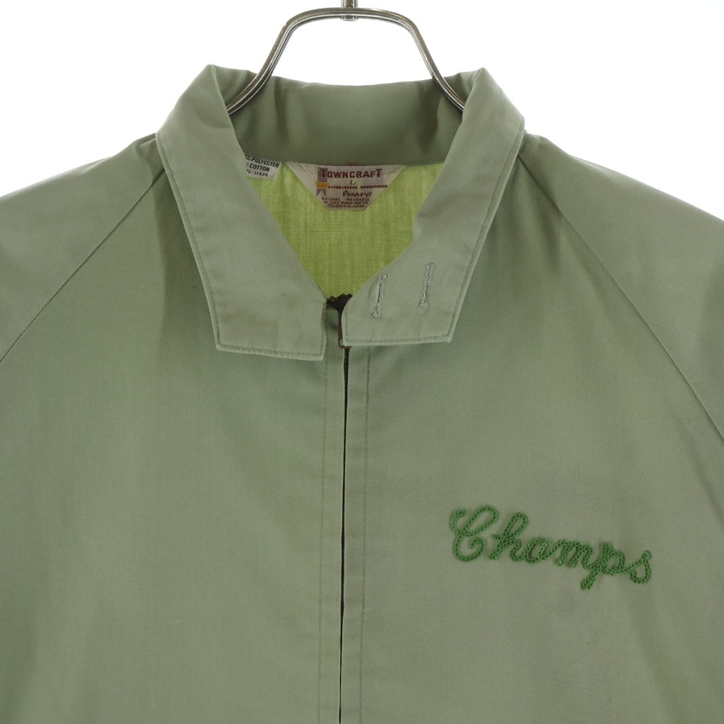 PENNEYS TOWNCRAFT(ぺニーズタウンクラフト) 60s 刺?デザイン スウィングトップ ジャケット ジップアップブルゾン グリーン