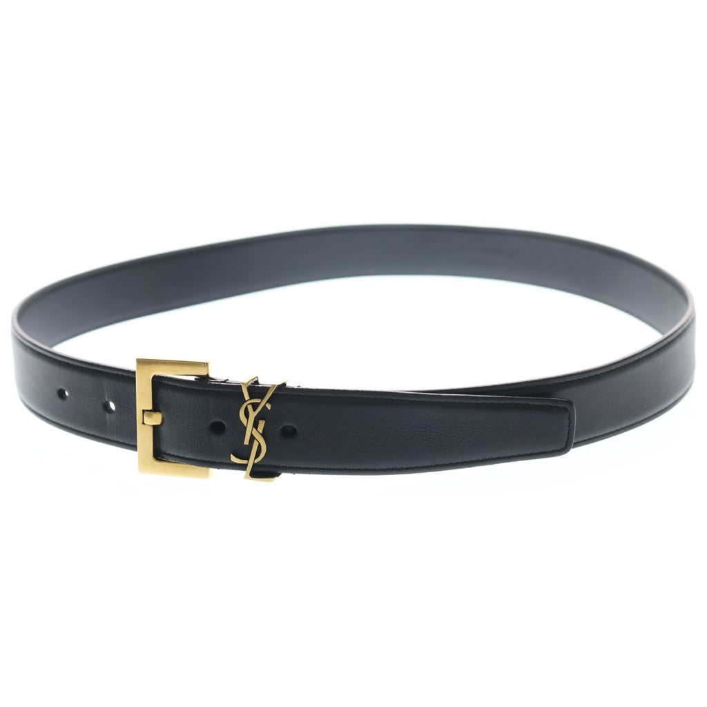 SAINT LAURENT PARIS(サンローランパリ) YSLロゴバックル レザー ベルト ブラック/ゴールド 634437