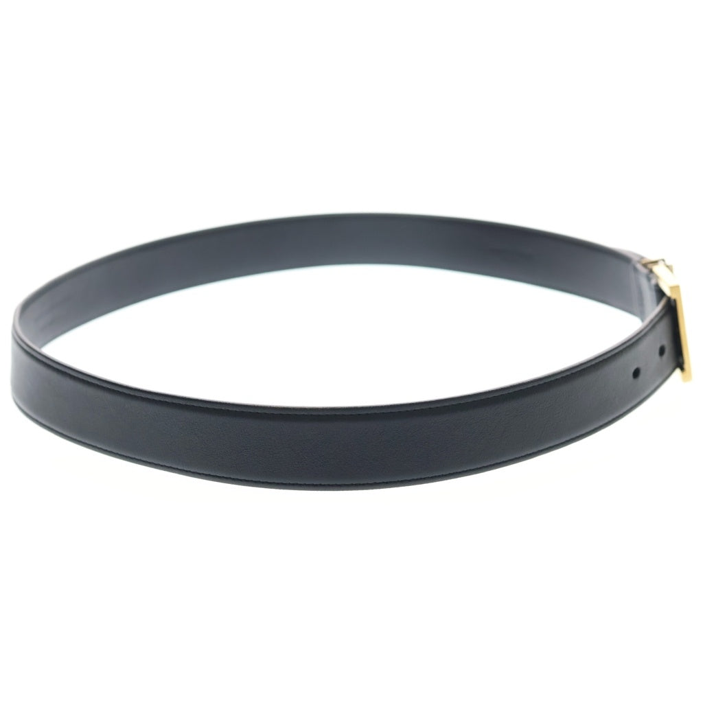 SAINT LAURENT PARIS(サンローランパリ) YSLロゴバックル レザー ベルト ブラック/ゴールド 634437