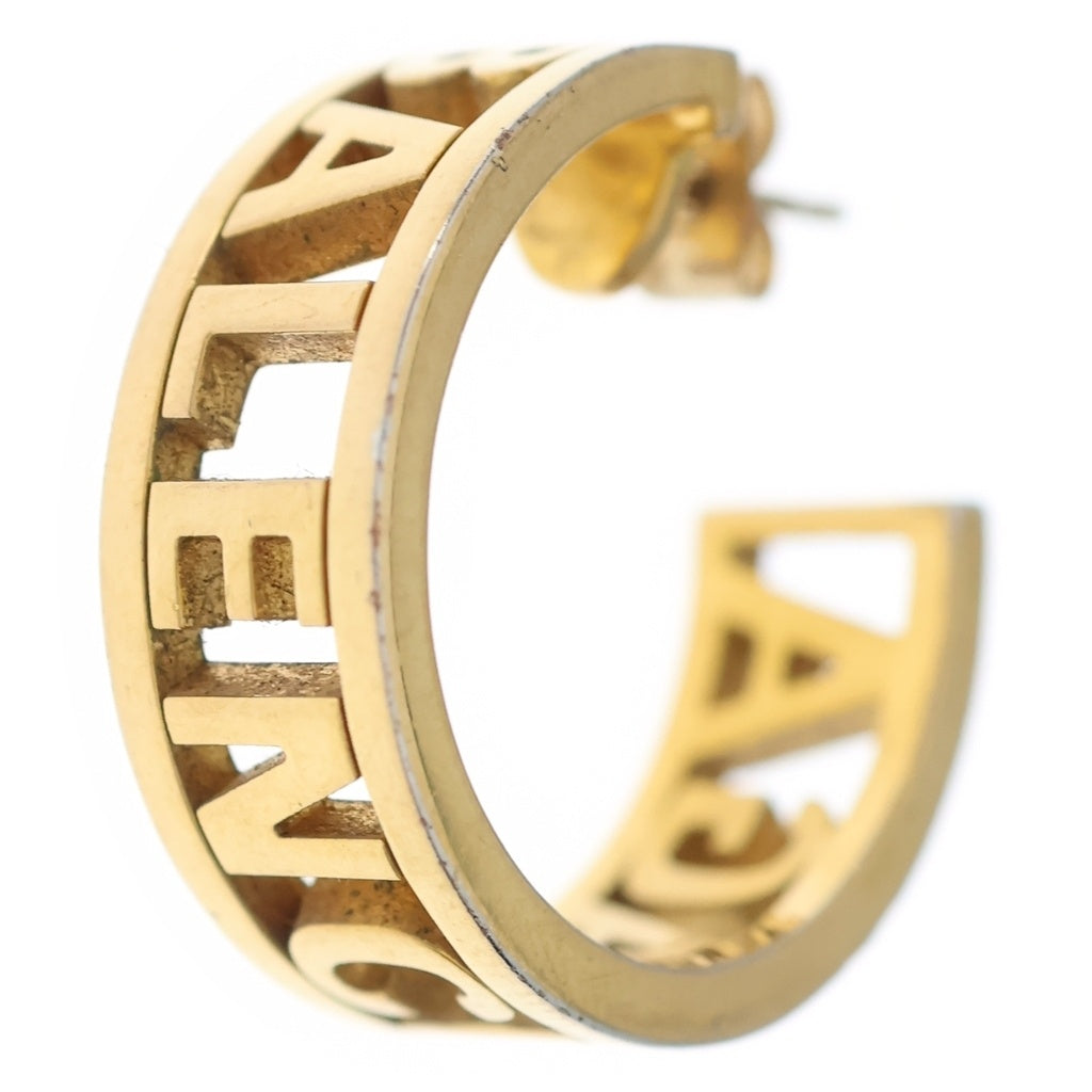 BALENCIAGA(バレンシアガ) LOGO HOOP PIERCE ロゴフープピアス ゴールド