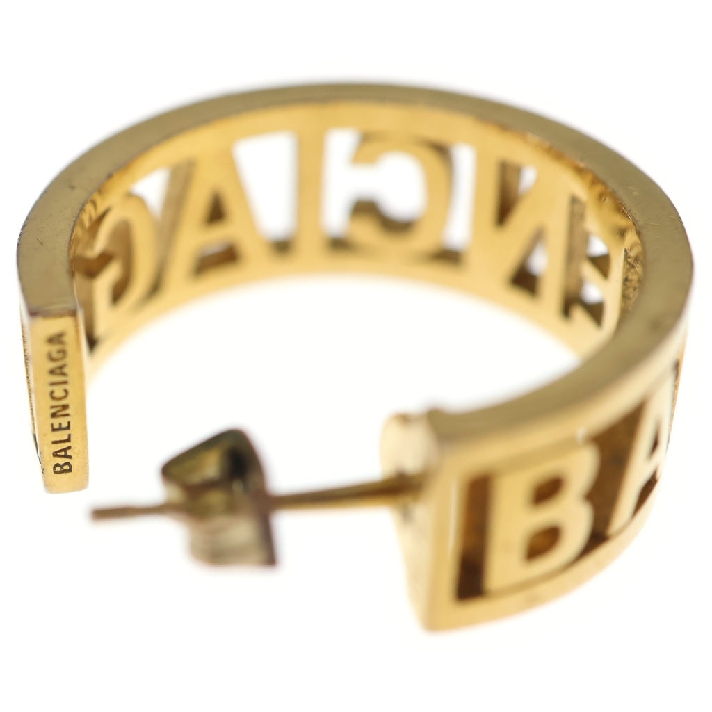 BALENCIAGA(バレンシアガ) LOGO HOOP PIERCE ロゴフープピアス ゴールド