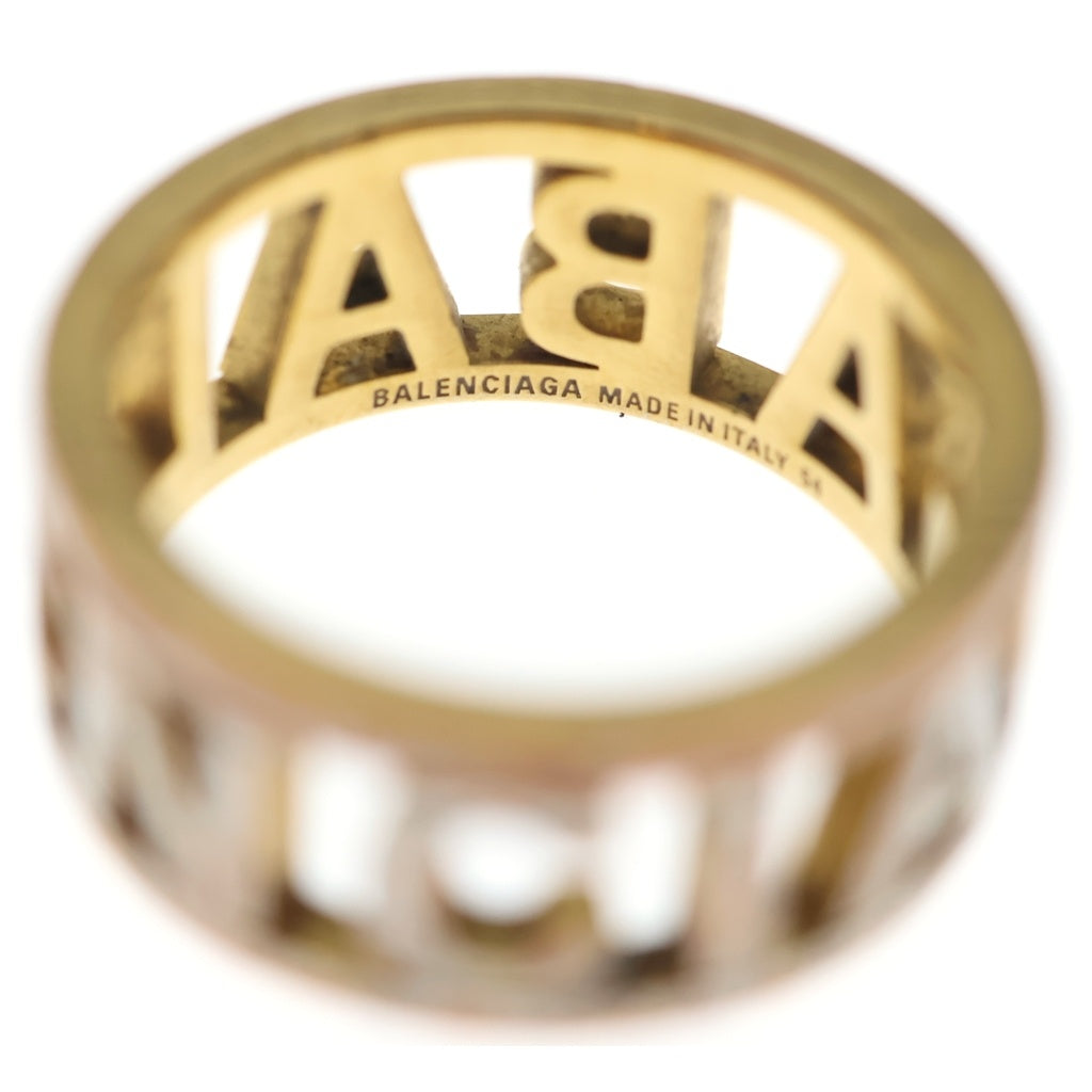 BALENCIAGA(バレンシアガ) LOGO RING ロゴ入り リング ゴールド