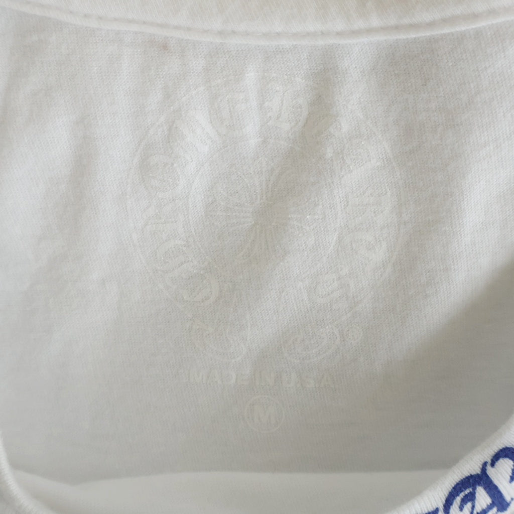 CHROME HEARTS(クロムハーツ) Neck Logo S/S Tee ネックロゴプリント クルーネック 半袖Tシャツ カットソー ホワイト