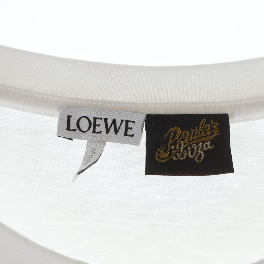 LOEWE(ロエベ) 24SS PAULA'S IBIZA パウラズ イビザ パイル アナグラムロゴ刺繍 クルーネック 半袖Tシャツ カットソー グレー H616Y22X67
