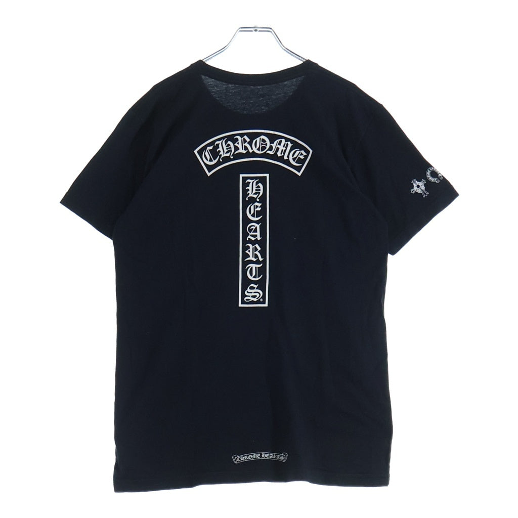 CHROME HEARTS(クロムハーツ) CH PLUS HORSESHOE BACK T-BAR T-SHIRT CHプラス ホースシュー バックTバー プリント クルーネック半袖Tシャツ カットソー ブラック