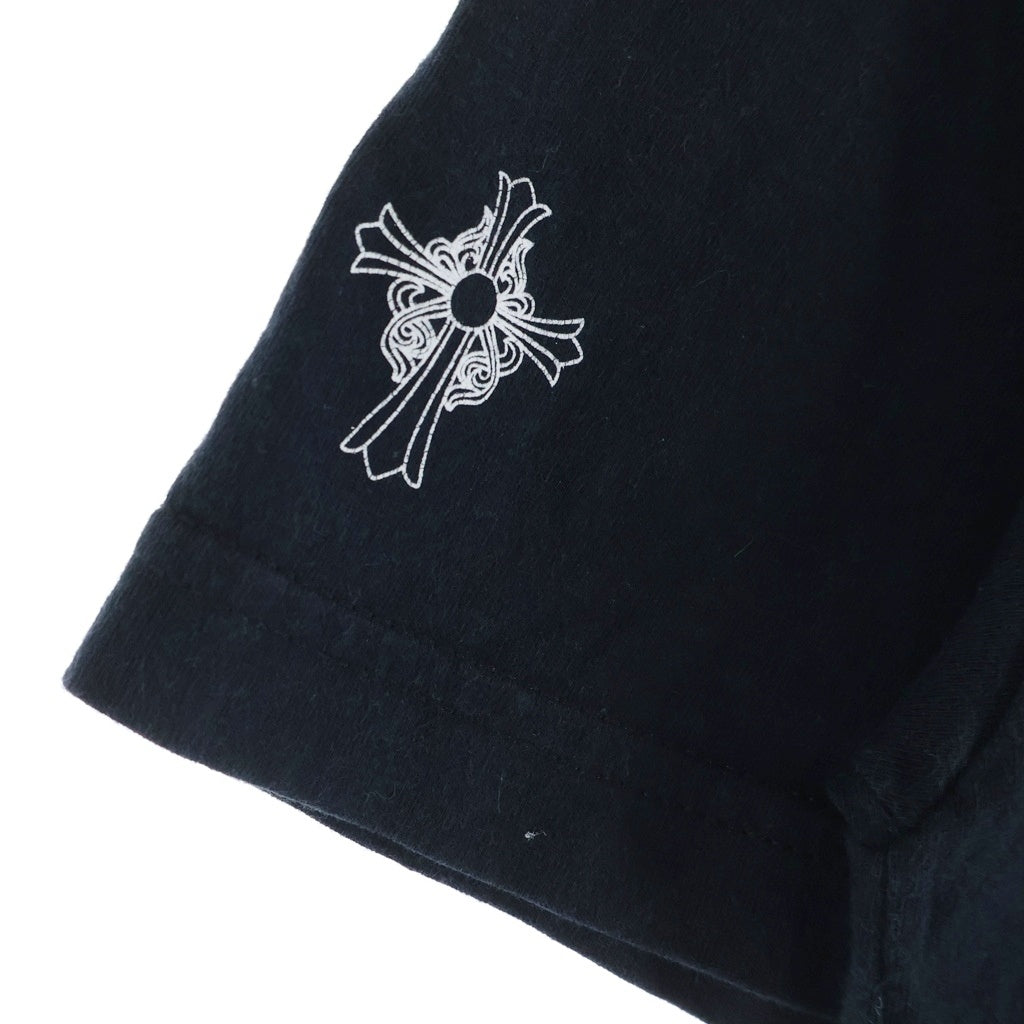 CHROME HEARTS(クロムハーツ) CH PLUS HORSESHOE BACK T-BAR T-SHIRT CHプラス ホースシュー バックTバー プリント クルーネック半袖Tシャツ カットソー ブラック