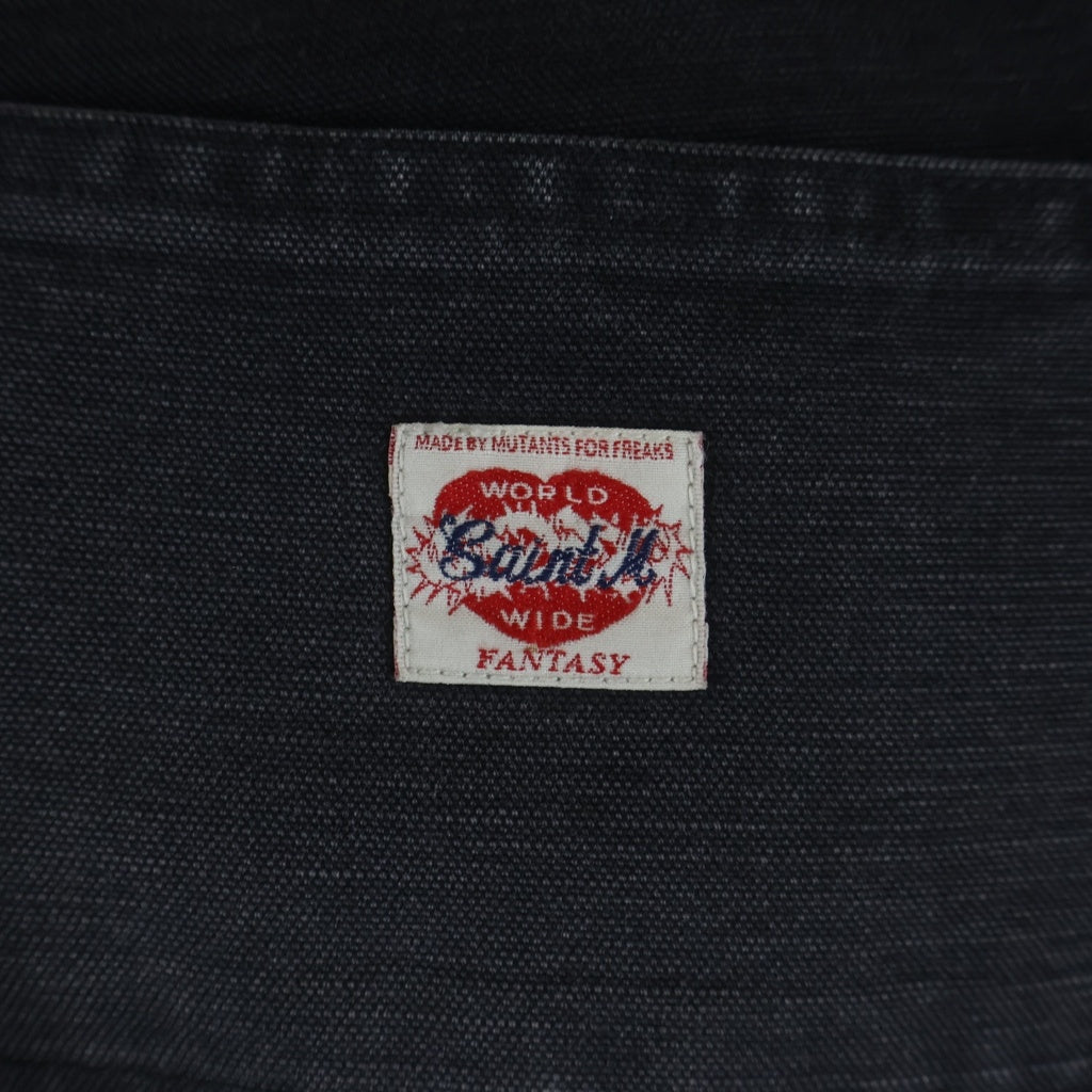SAINT MICHAEL(セントマイケル) 25SS DOUBLE KNEE PANTS ダブルニー デンム パンツ ブラック SM-HR8-0000-065