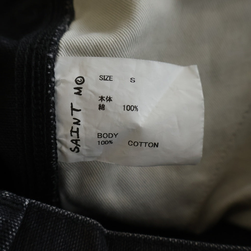 SAINT MICHAEL(セントマイケル) 25SS DOUBLE KNEE PANTS ダブルニー デンム パンツ ブラック SM-HR8-0000-065