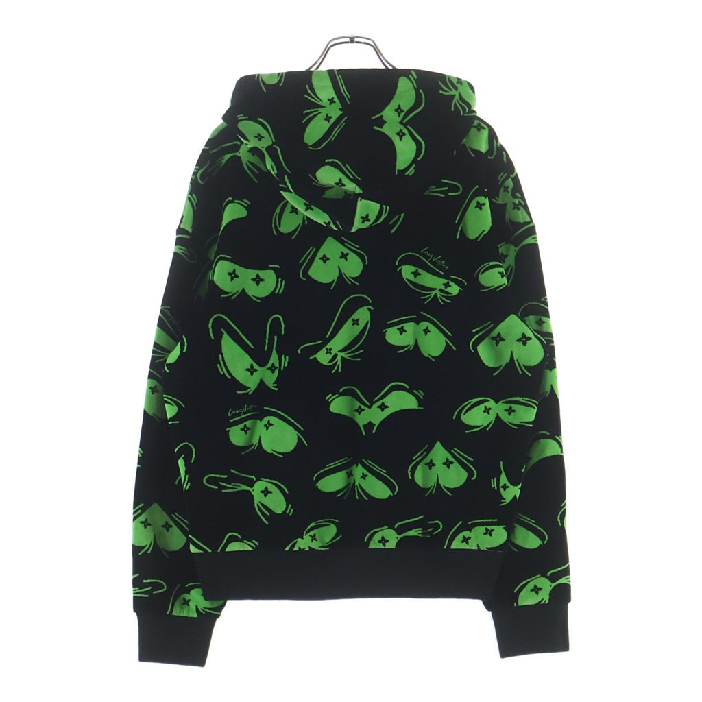 LOUIS VUITTON(ルイヴィトン) 22AW LVアイズグラフィックジャカード プルオーバーパーカー フーディ ブラック/グリーン RM222 RC6 HNY88W