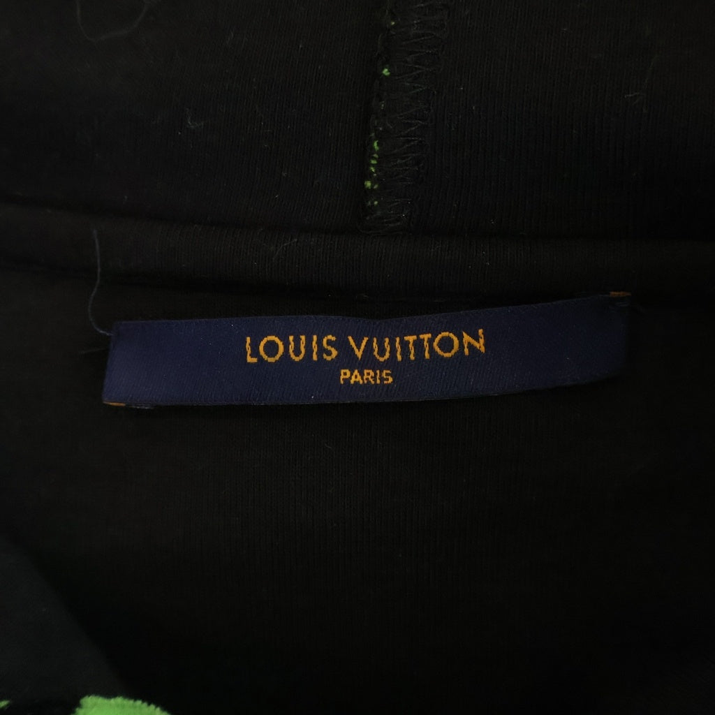 LOUIS VUITTON(ルイヴィトン) 22AW LVアイズグラフィックジャカード プルオーバーパーカー フーディ ブラック/グリーン RM222 RC6 HNY88W