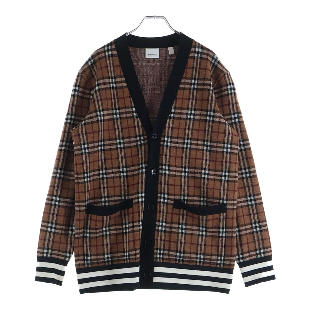 BURBERRY LONDON(バーバリーロンドン) ノバチェック柄 ウール 長袖カーディガン ブラウン 8050766/72B