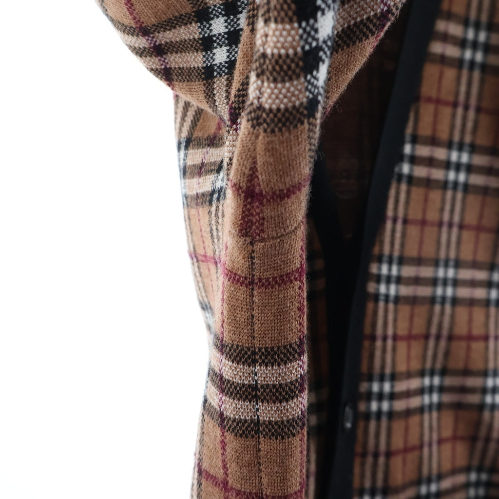 BURBERRY LONDON(バーバリーロンドン) ノバチェック柄 ウール 長袖カーディガン ブラウン 8050766/72B