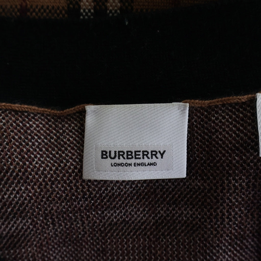 BURBERRY LONDON(バーバリーロンドン) ノバチェック柄 ウール 長袖カーディガン ブラウン 8050766/72B