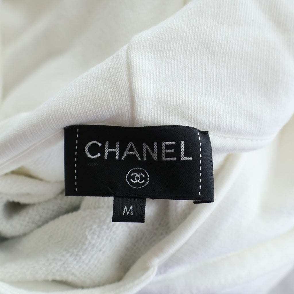 CHANEL(シャネル) COCO フロントスパンコールロゴプリント装飾ノースリーブスウェットパーカー ホワイト レディース P63297K48933