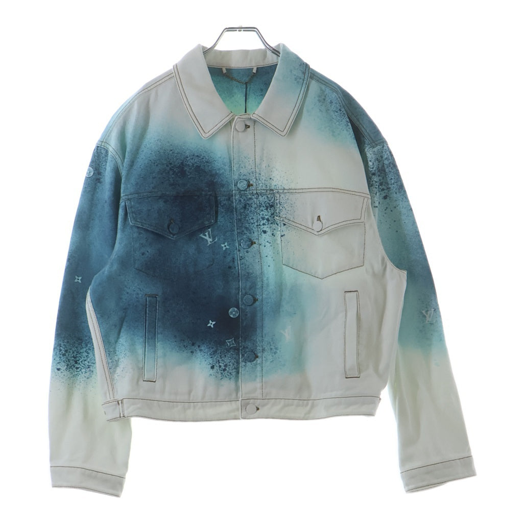 LOUIS VUITTON(ルイヴィトン) 23SS スプレーモノグラムデニムトラッカージャケット ホワイト/ブルー RM231M U14 HOA10W