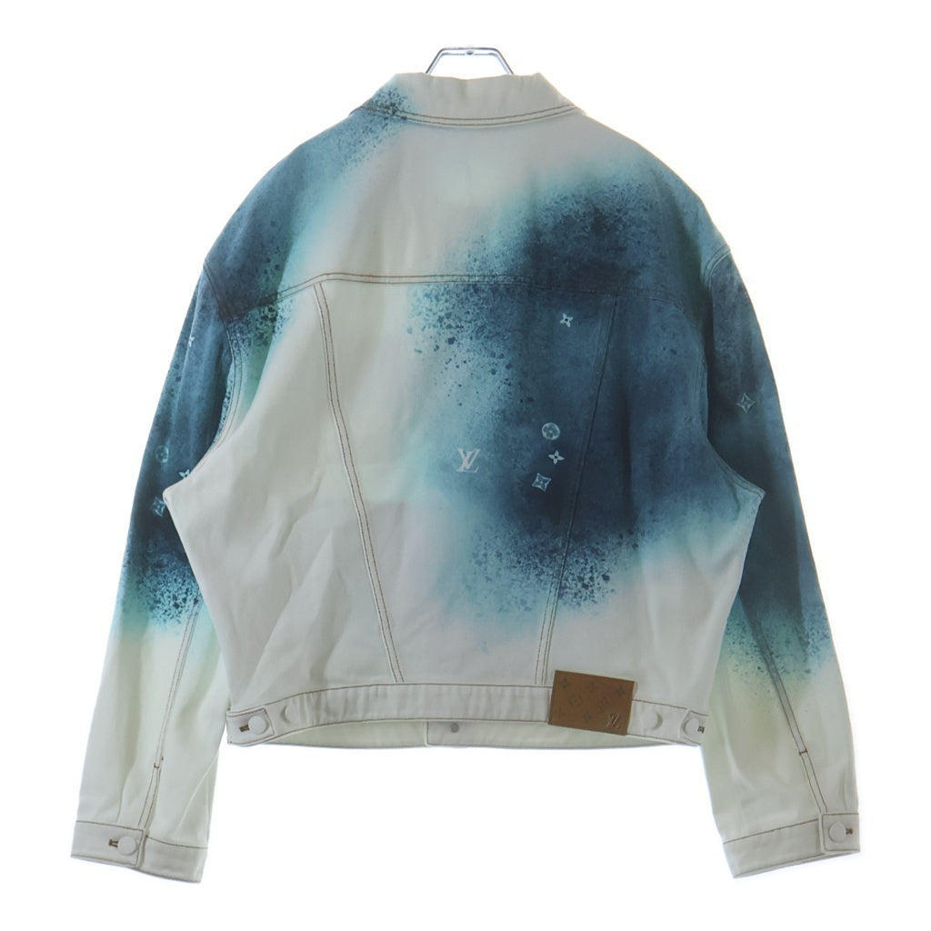 LOUIS VUITTON(ルイヴィトン) 23SS スプレーモノグラムデニムトラッカージャケット ホワイト/ブルー RM231M U14 HOA10W