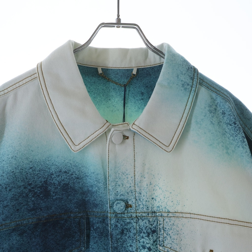 LOUIS VUITTON(ルイヴィトン) 23SS スプレーモノグラムデニムトラッカージャケット ホワイト/ブルー RM231M U14 HOA10W