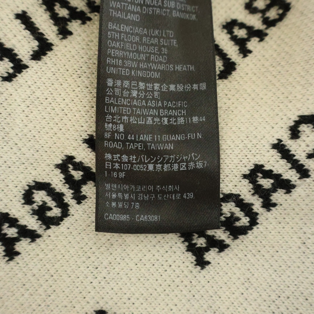 BALENCIAGA(バレンシアガ) ロゴ総柄 ニットカーディガン ブラック RI58 7I9649 TI660