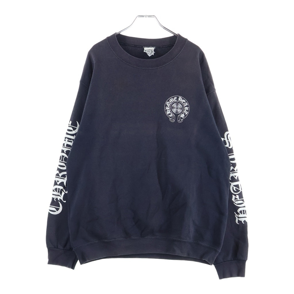 CHROME HEARTS(クロムハーツ) OLD HORSESHOE SWTSHR オールドモデル ホースシュープリント クルーネックスウェットトレーナー ブラック/ホワイト