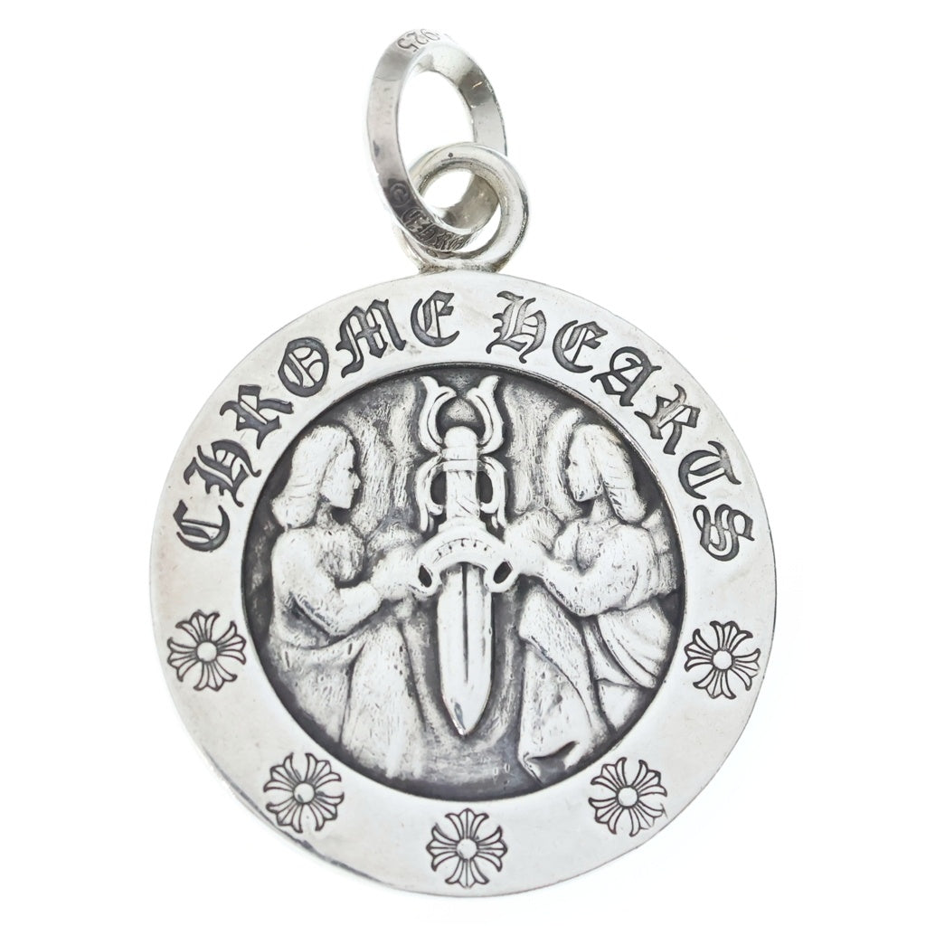 CHROME HEARTS(クロムハーツ) ANGL MDL LG ラージエンジェルメダル ペンダント ネックレストップ シルバー