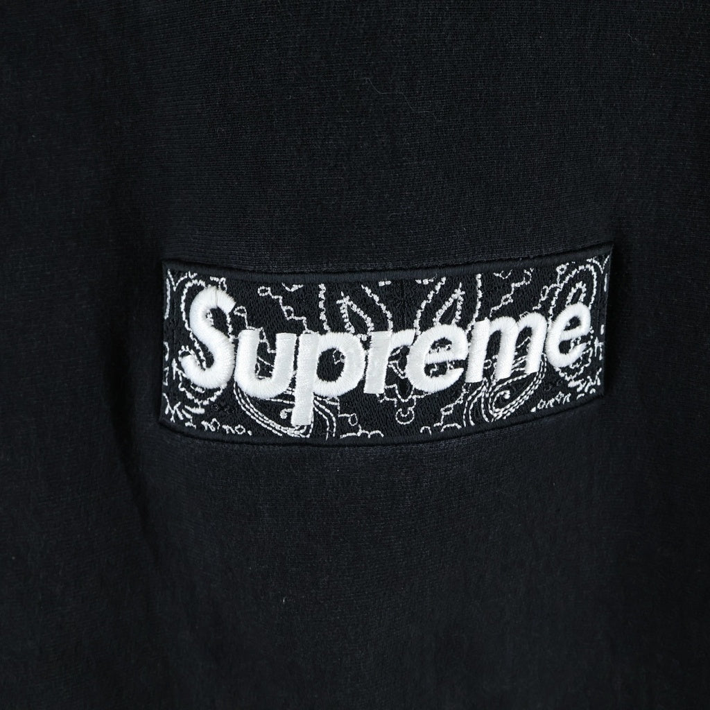 SUPREME(シュプリーム) 19AW Bandana Box Logo Hoodie バンダナ柄ボックスロゴ プルオーバーパーカー ブラック