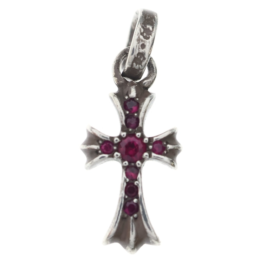 CHROME HEARTS(クロムハーツ) CRS BBYFAT P RBY ベイビーファットクロス PAVEルビー ペンダントトップ シルバー BCA235