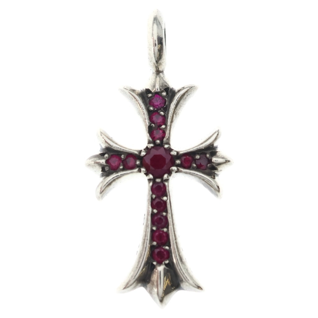 CHROME HEARTS(クロムハーツ) TNY CRSF P RUBY タイニーファットクロス PAVEルビー ペンダント ネックレストップ シルバー