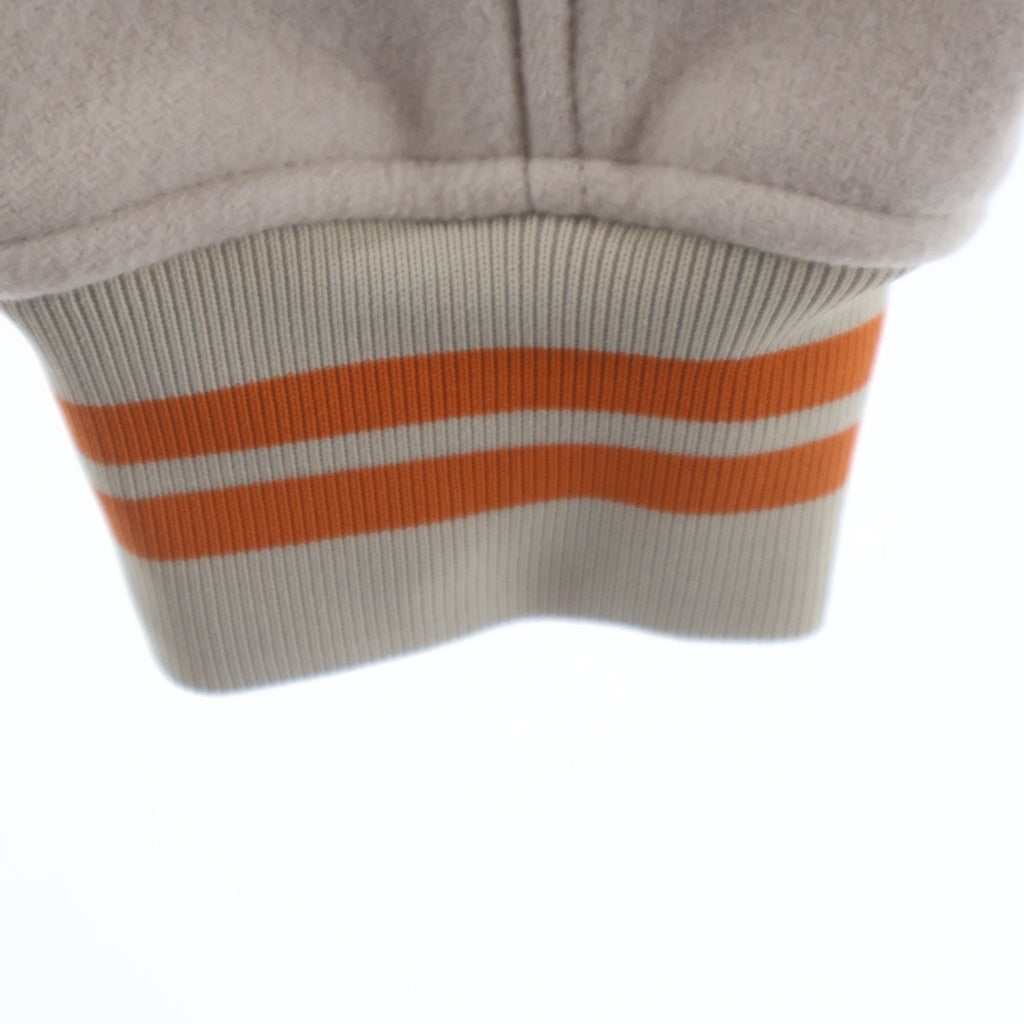 OFF-WHITE(オフホワイト) 23SS OW PATCH VARSITY OWパッチ バーシティジャケット スタジャン ベージュ/オレンジ OMEA305S23FAB001